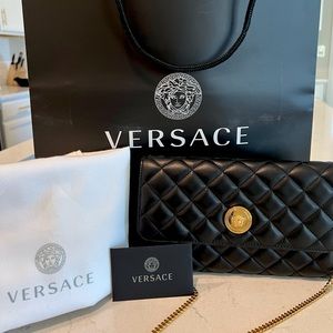 Versace Quilted Leather Clutch BNWT $1,300! Mob Wife Aesthetic